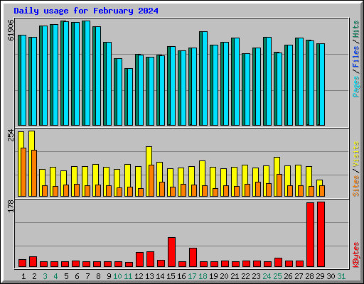 Daily usage for February 2024