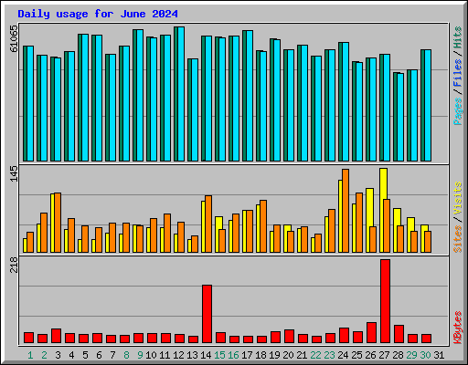 Daily usage for June 2024