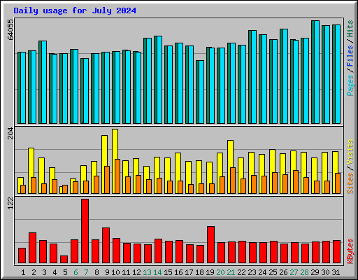 Daily usage for July 2024