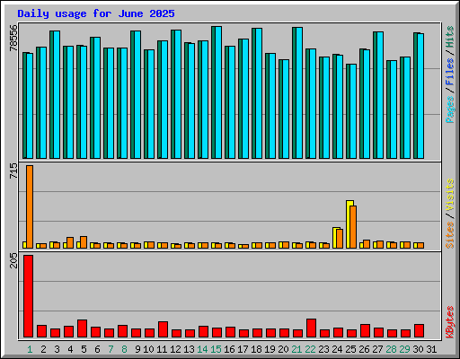 Daily usage for June 2025