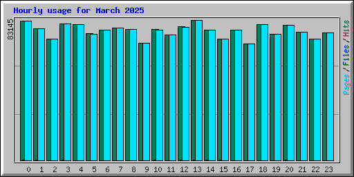 Hourly usage for March 2025
