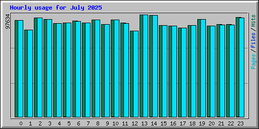 Hourly usage for July 2025