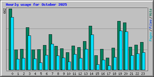 Hourly usage for October 2025